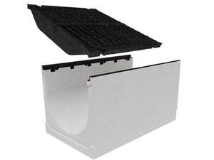 Комплект: лоток водоотводный SUPER ЛВ-50.64.56 бетонный DN500, Е600