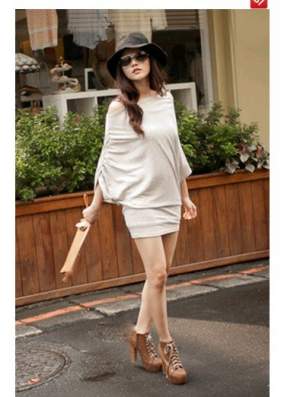 Boat Neck Over Hip Dress