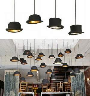 Лампа в виде шляпы (цилиндр и котелок)