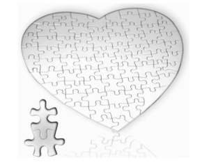 Пазл сердце, печать