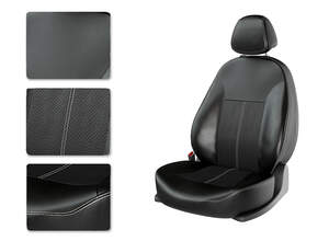 Чехлы CarFashion для сидений NISSAN SENTRA черный/черный/белый 28188662 Чехлы CarFashion для сидений NISSAN SENTRA черный/черный/белый 28188662
