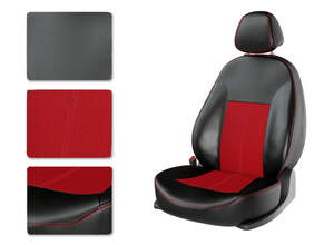 Чехлы CarFashion для сидений RENAULT SANDERO ЖАККАРД дел, черный/красный/красный 30170633 Чехлы CarFashion для сидений RENAULT SANDERO ЖАККАРД дел, черный/красный/красный 30170633