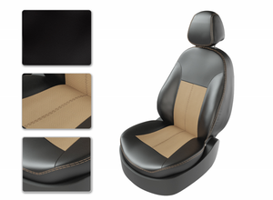 Чехлы CarFashion для сидений VW GOLF PLUS черный/бежевый/бежевый 35068611 Чехлы CarFashion для сидений VW GOLF PLUS черный/бежевый/бежевый 35068611